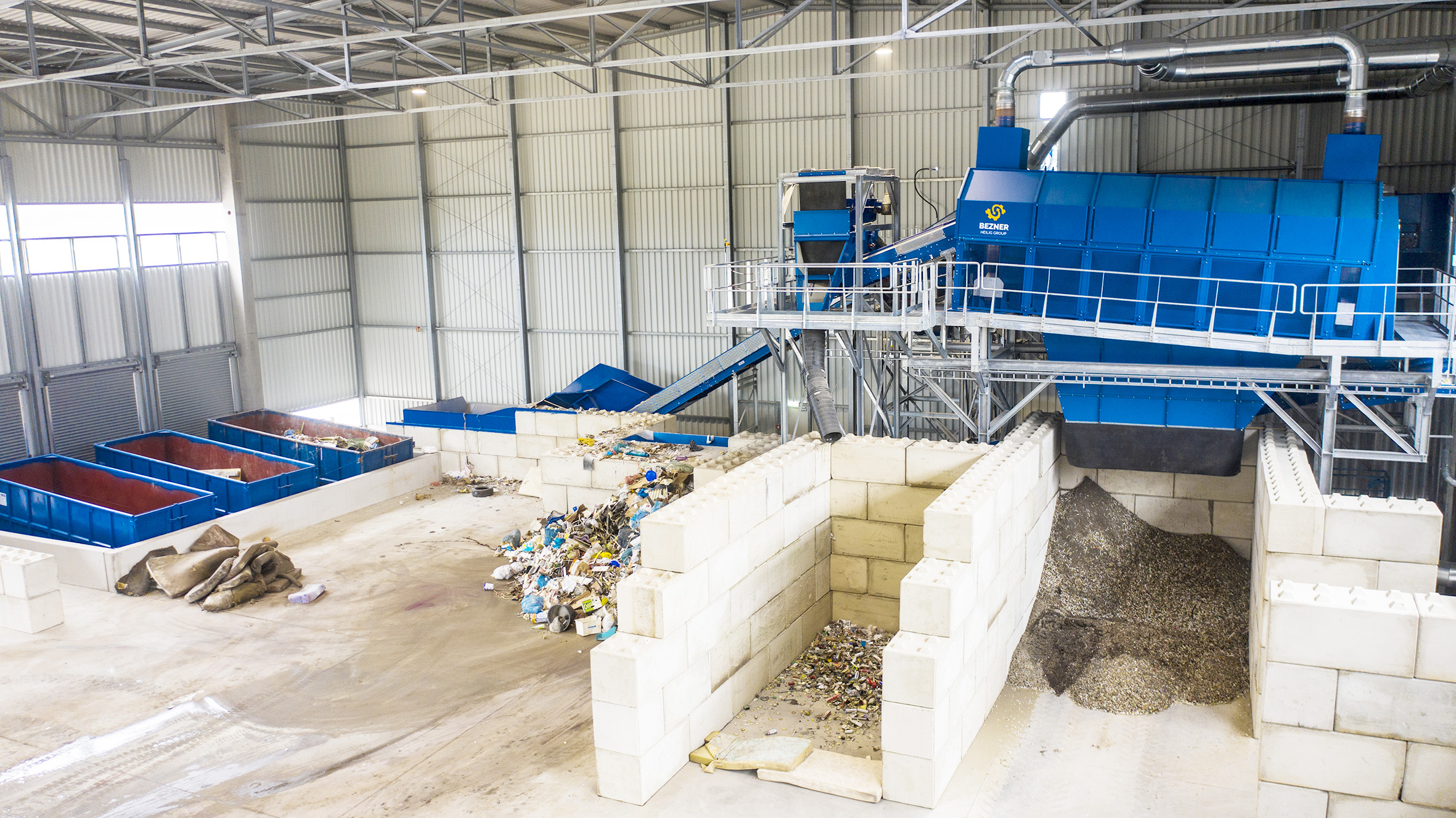 sorting plant for commercial waste
